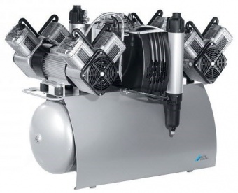 Безмасляный компрессор с двумя агрегатами Dürr Dental Quattro Tandem 470/540 л/мин с мембранным осушителем